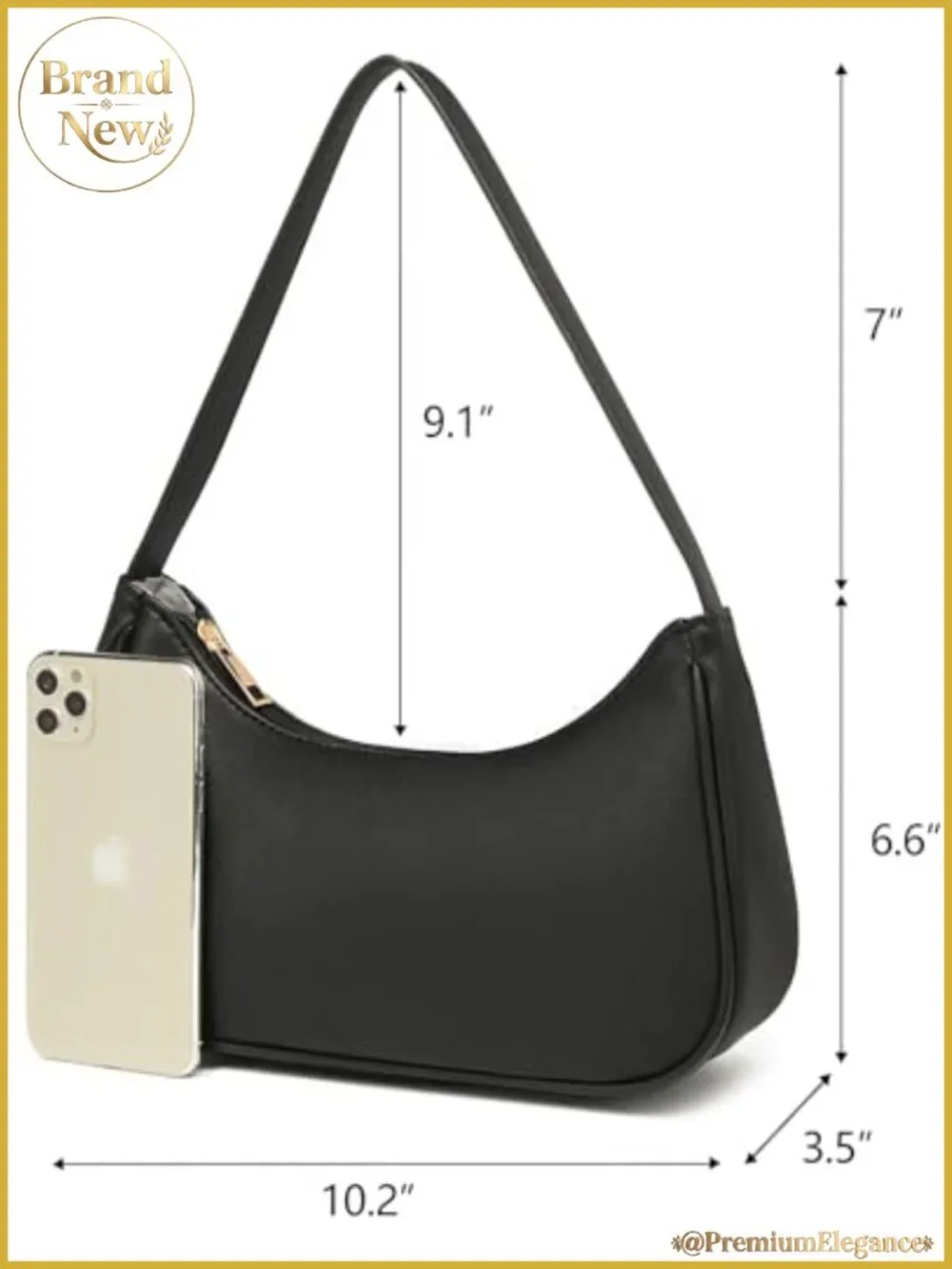 Vegan Leather Hobo Sling Tote Handbag Retro Clutch Purse with Zipper